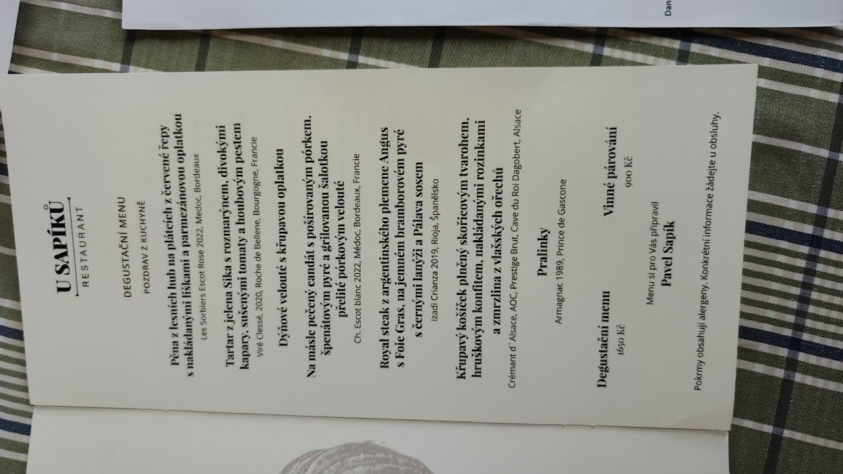 Menu Restaurace A Penzion U Sapíků-10