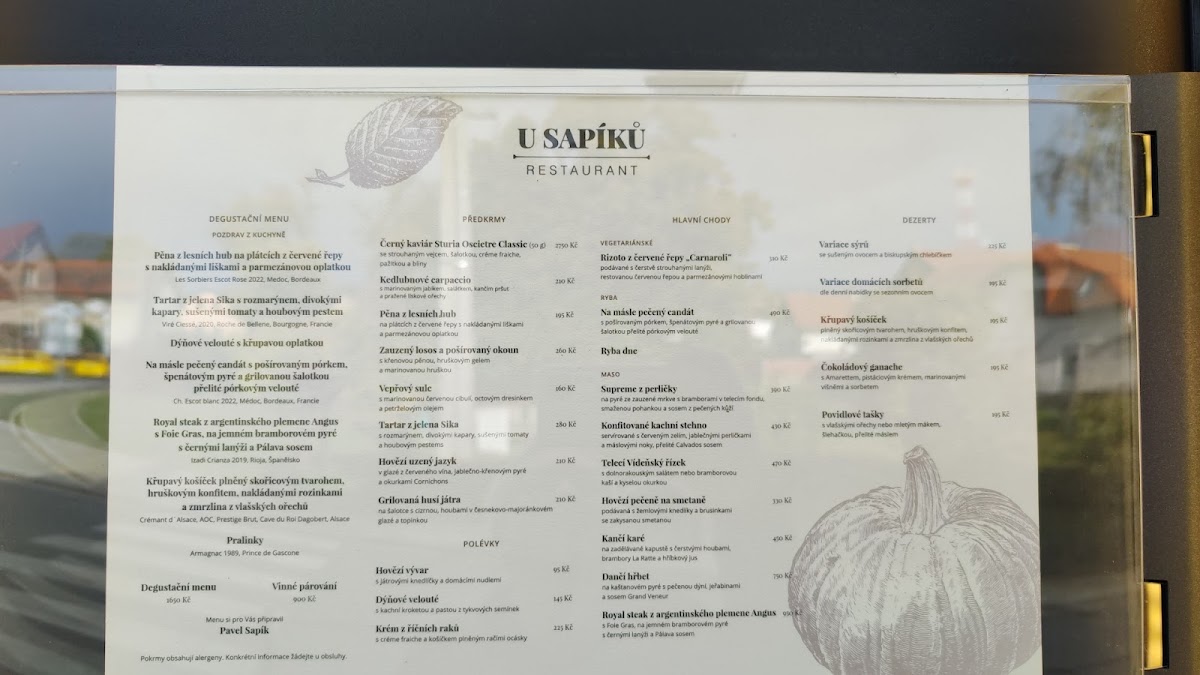 Menu Restaurace A Penzion U Sapíků-4