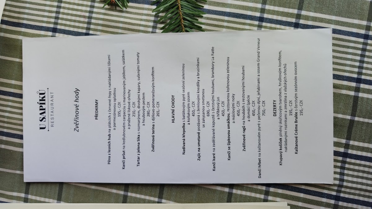 Menu Restaurace A Penzion U Sapíků-9