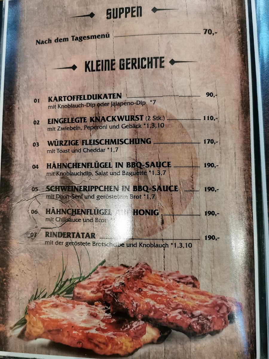 Menu Restaurace D-1