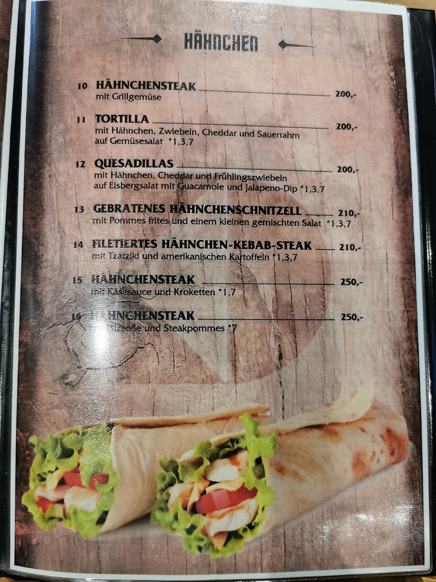 Menu Restaurace D-3