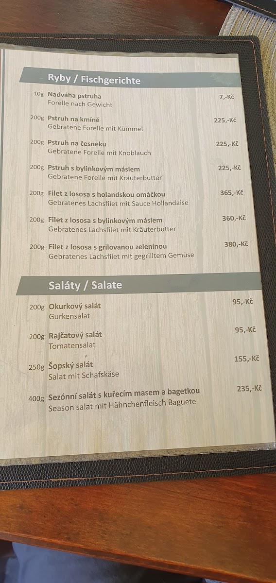 Menu Restaurace Hubert-9