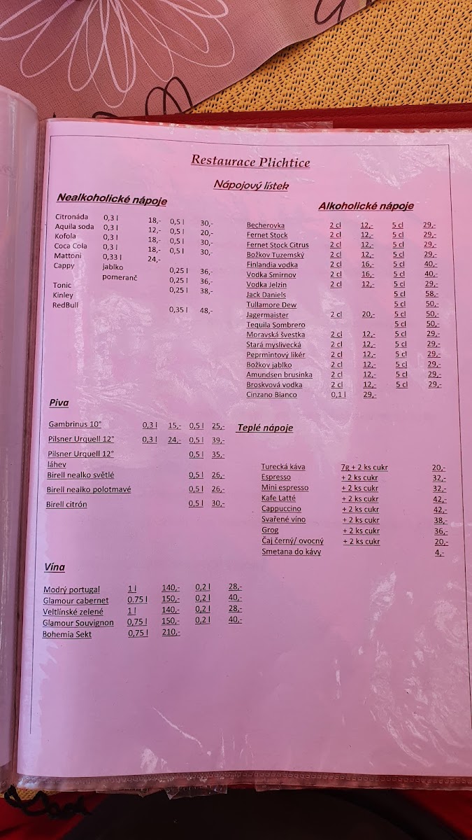 Menu Restaurace Plichtice-4
