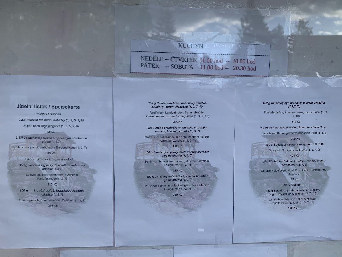 Menu Restaurace Praha-2