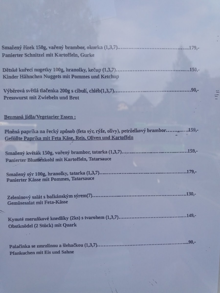 Menu Restaurace Praha-7