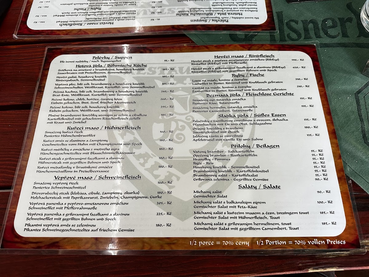 Menu Restaurace U Krále Jiřího-2