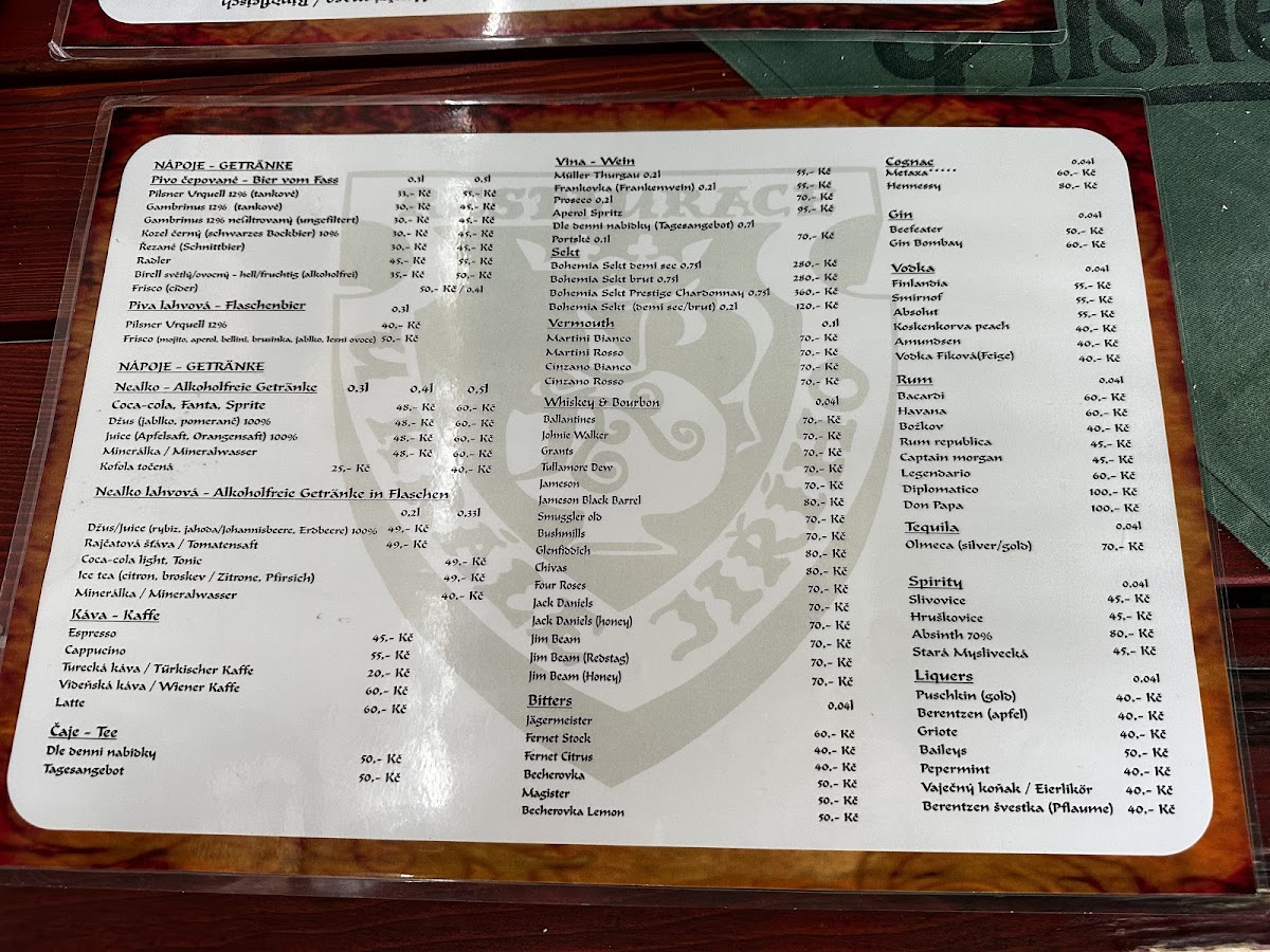 Menu Restaurace U Krále Jiřího-3