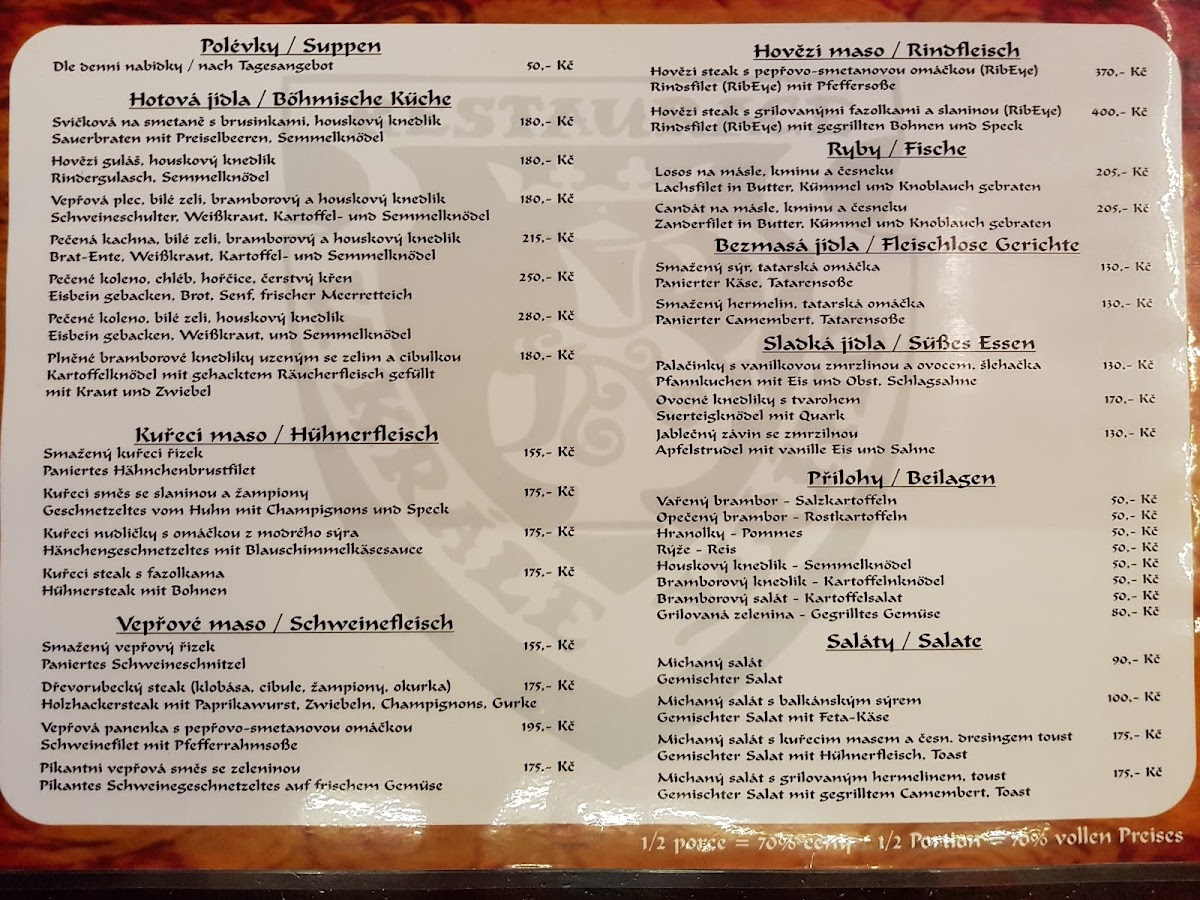 Menu Restaurace U Krále Jiřího-4