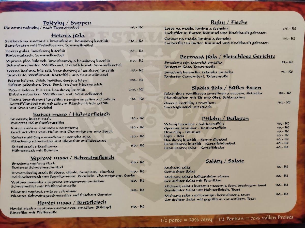 Menu Restaurace U Krále Jiřího-7