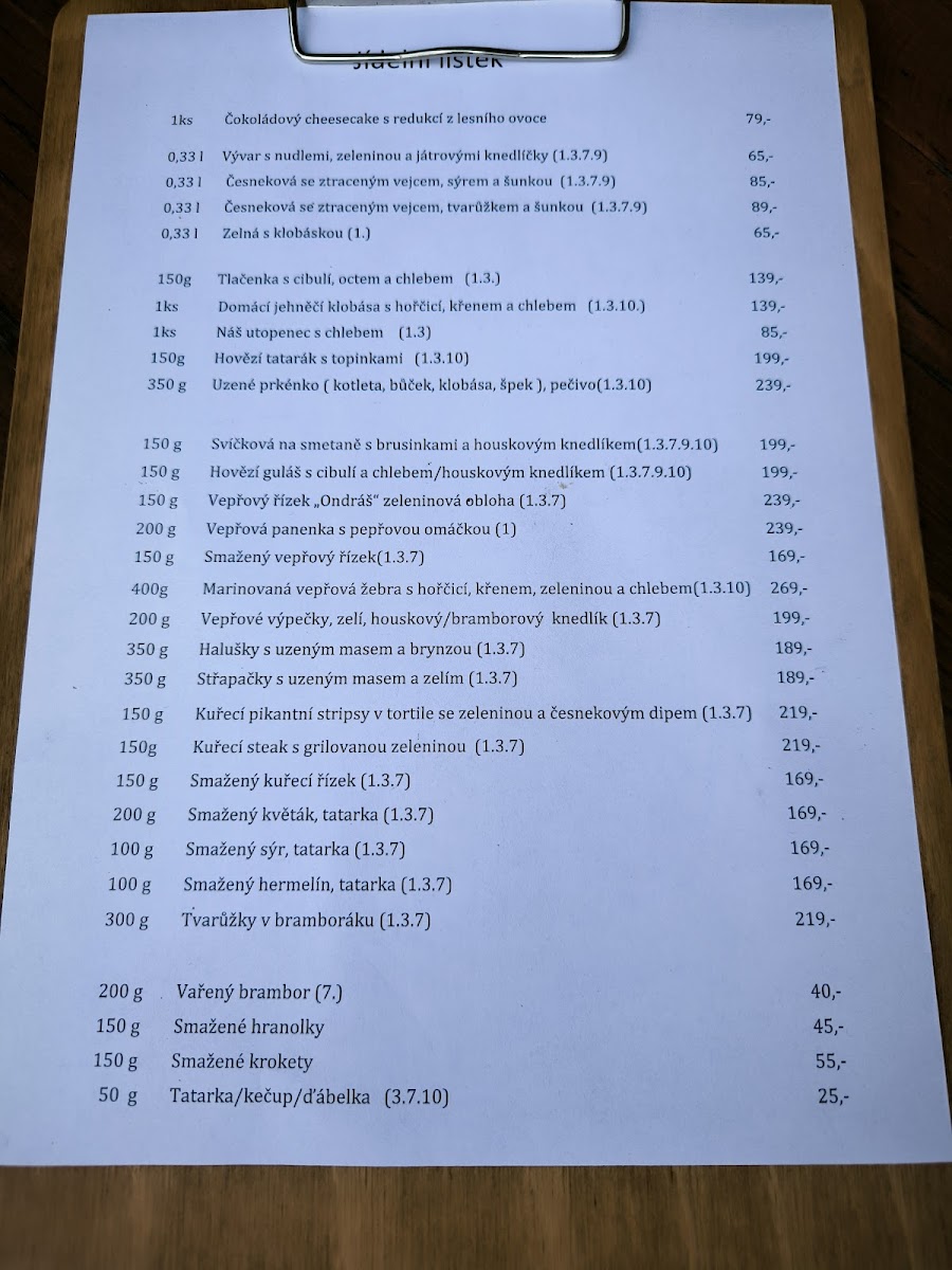Menu Restaurace U Pařezu-3