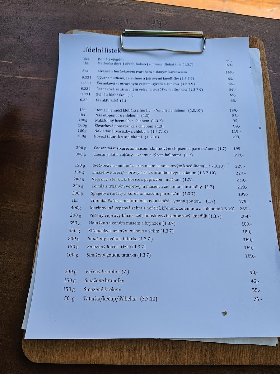 Menu Restaurace U Pařezu-4