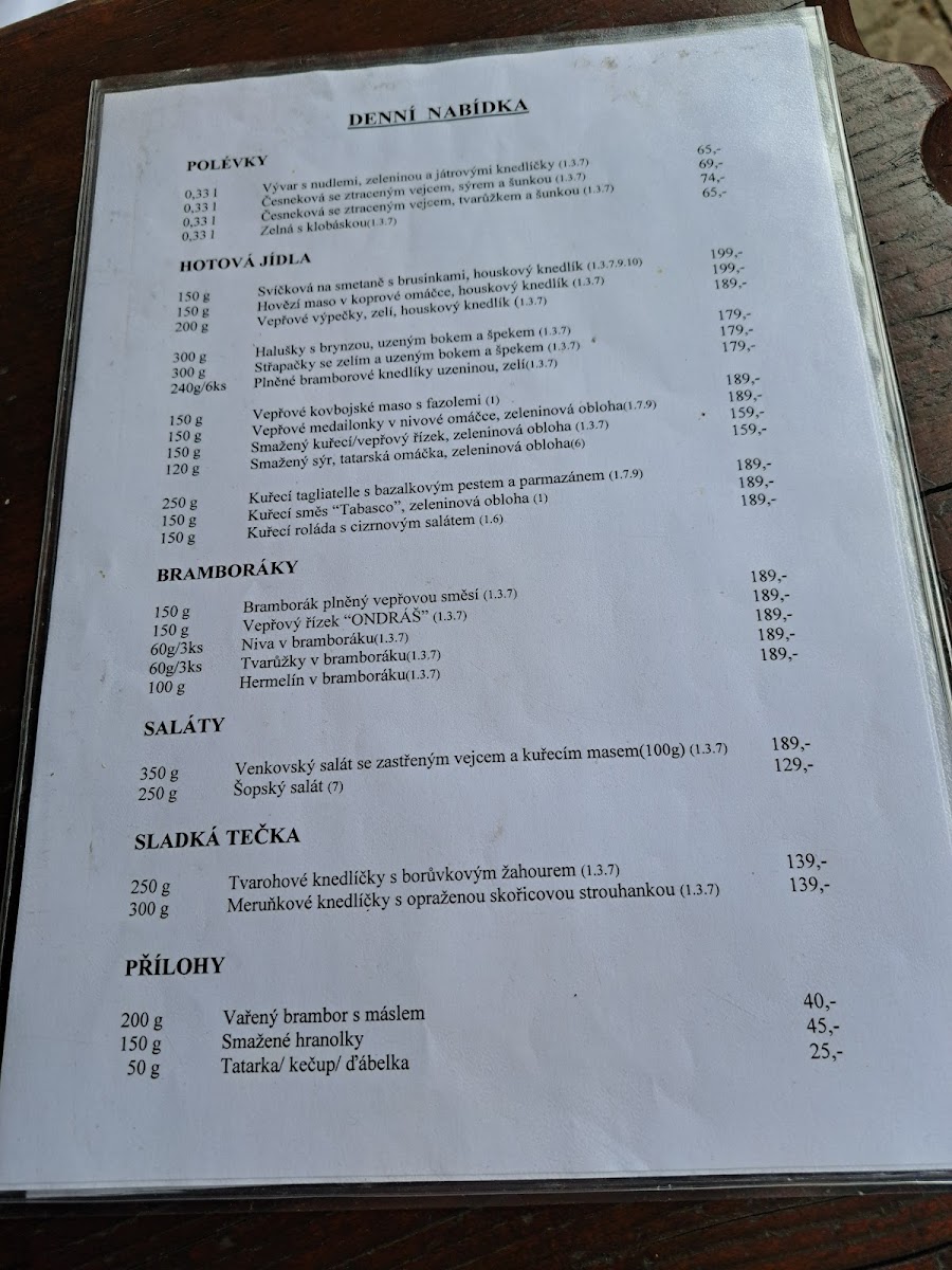 Menu Restaurace U Pařezu-5
