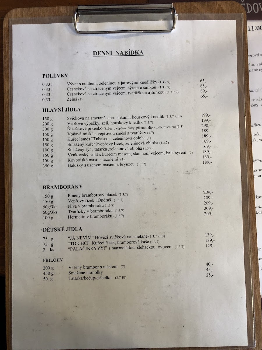 Menu Restaurace U Pařezu-8