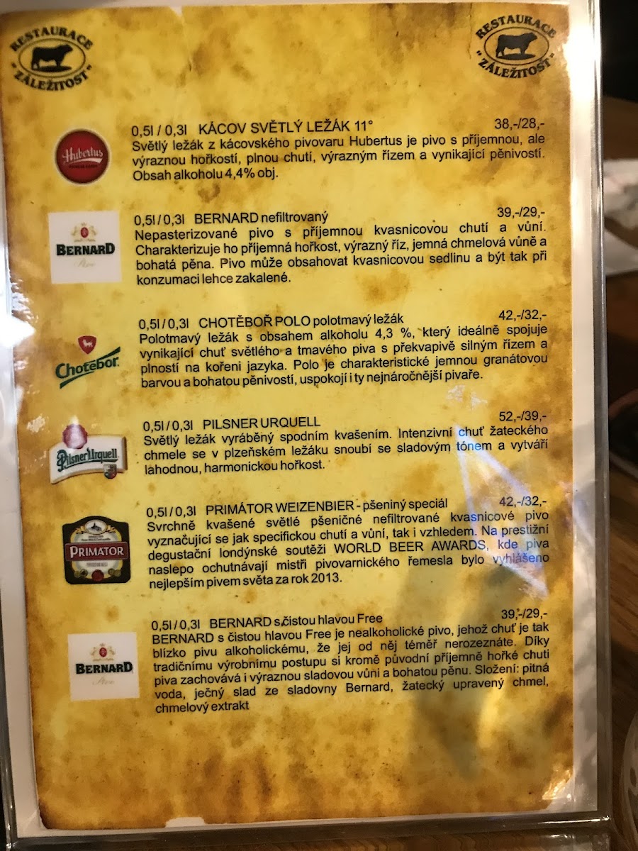 Menu Restaurace Záležitost-10
