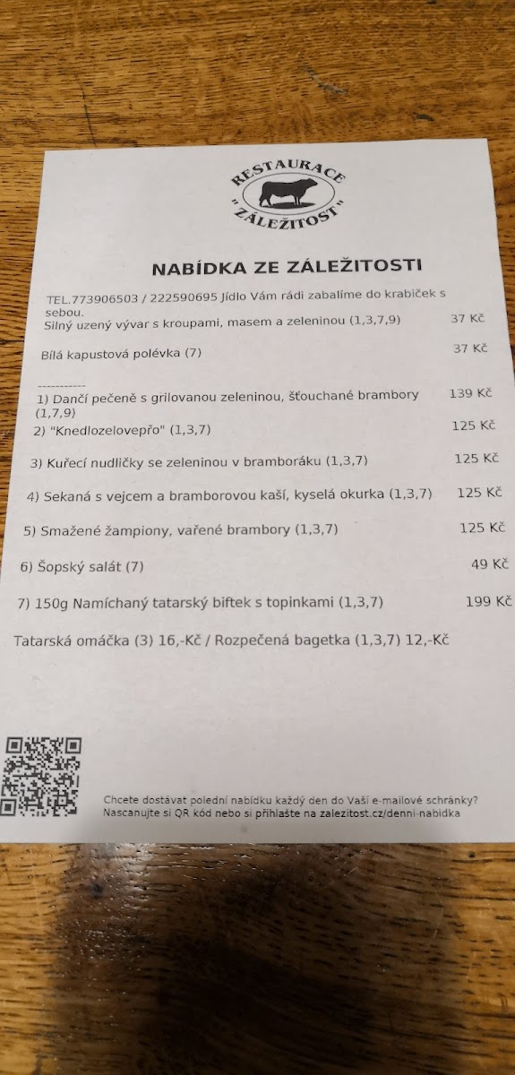 Menu Restaurace Záležitost-9