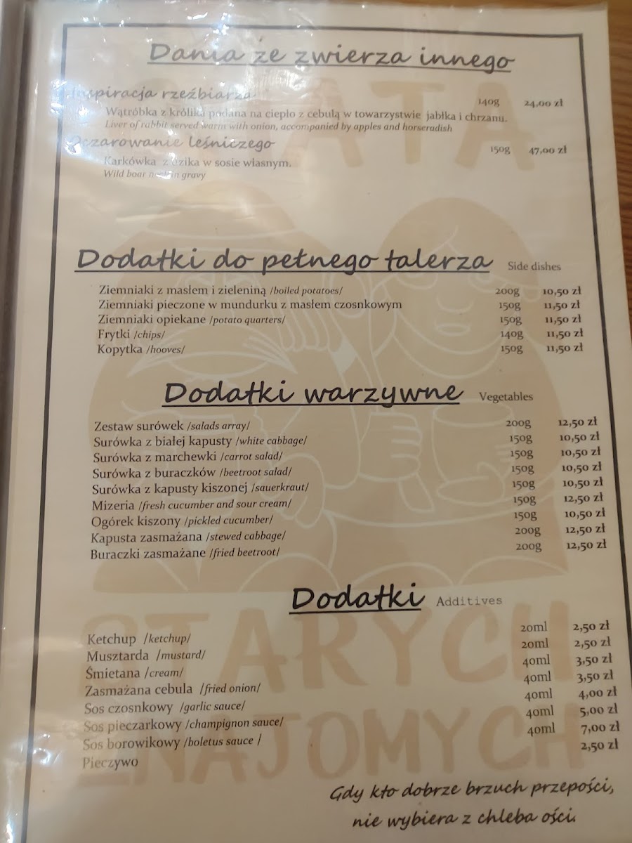 Menu Restauracja Chata Starych Znajomych-3