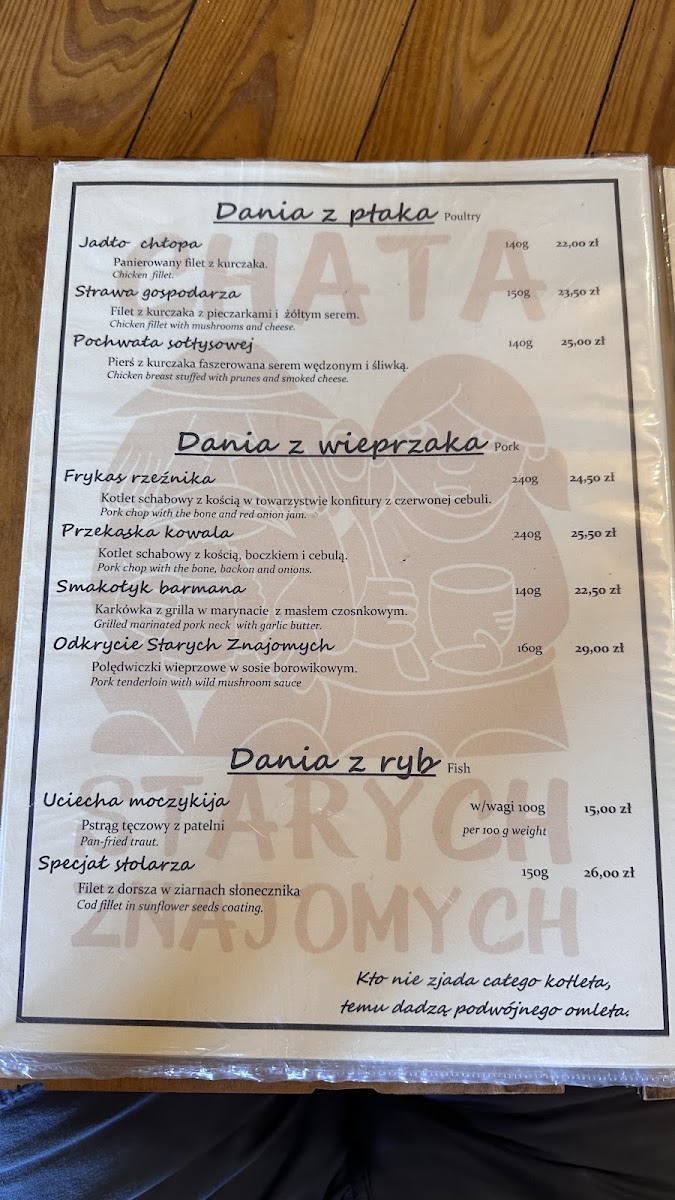Menu Restauracja Chata Starych Znajomych-8