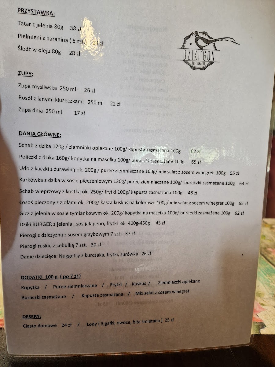 Menu Restauracja Dziki Gon-8
