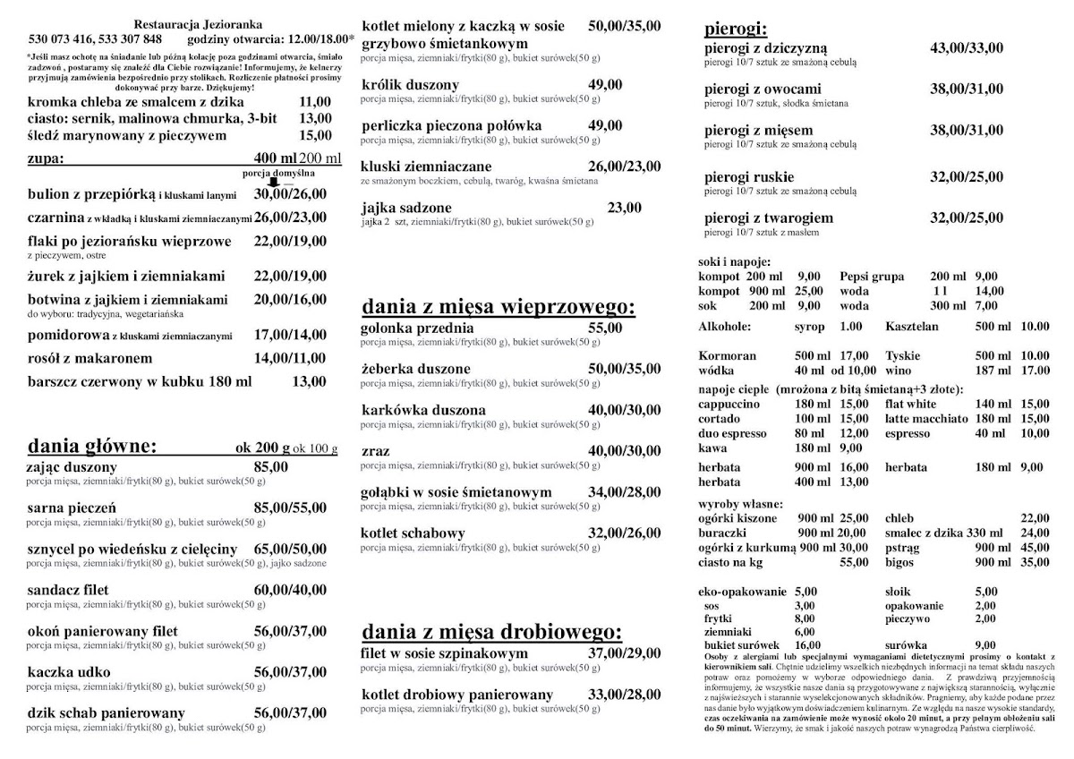 Menu Restauracja Jezioranka-1