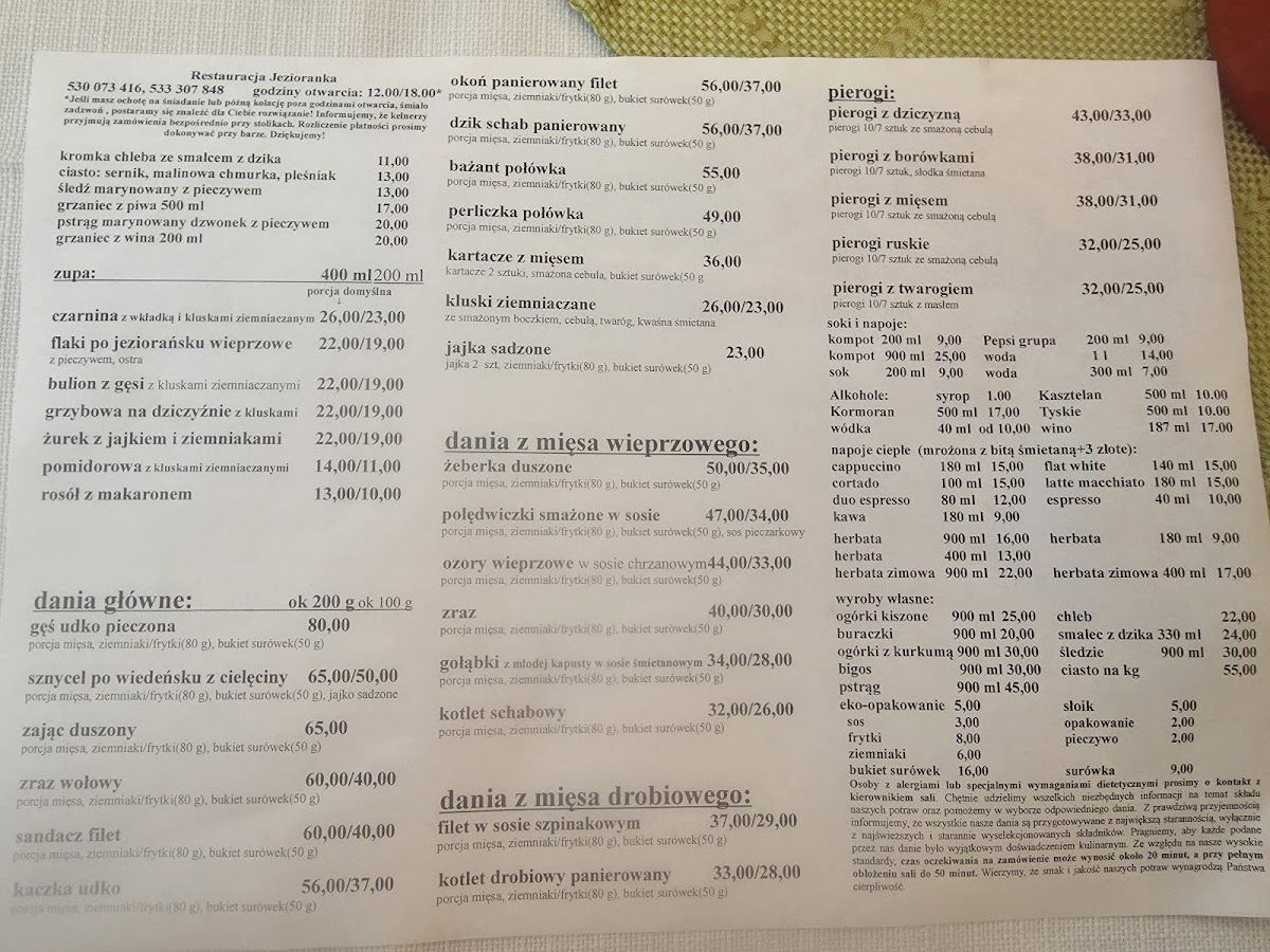 Menu Restauracja Jezioranka-2