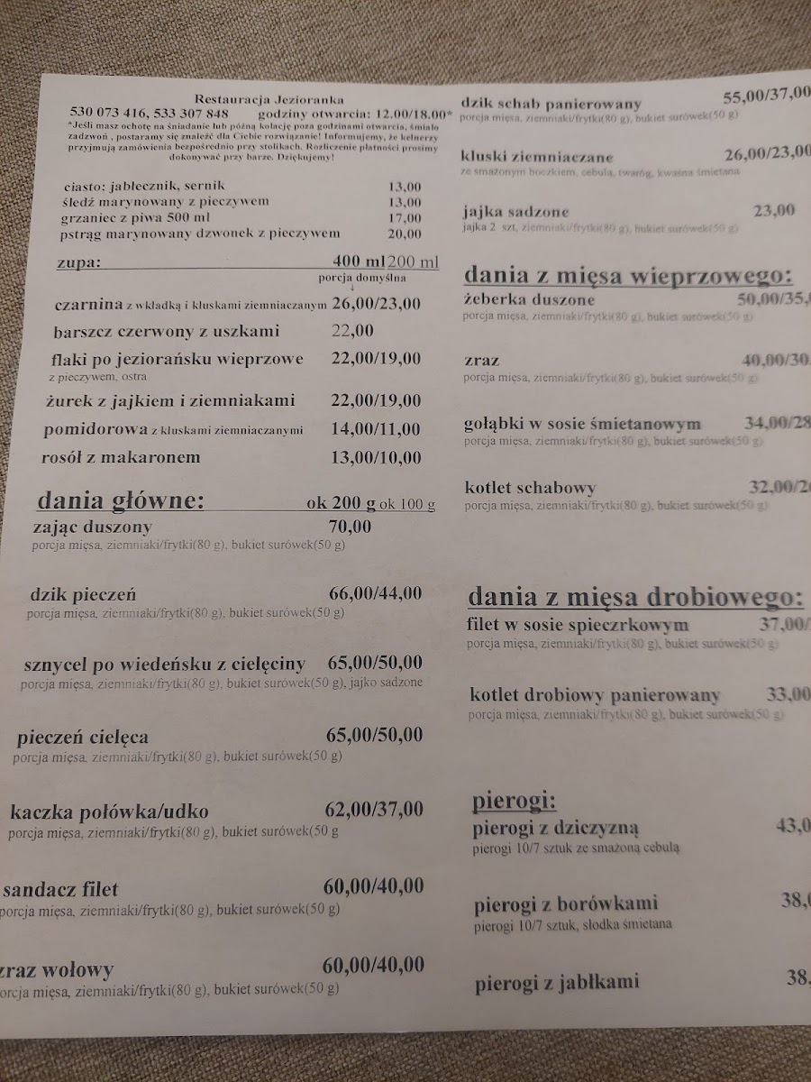 Menu Restauracja Jezioranka-5