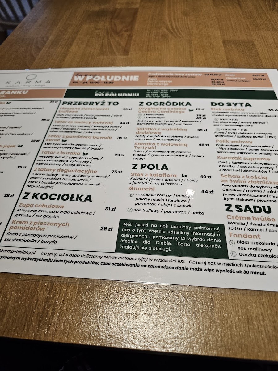 Menu Restauracja Karma Bielany-8