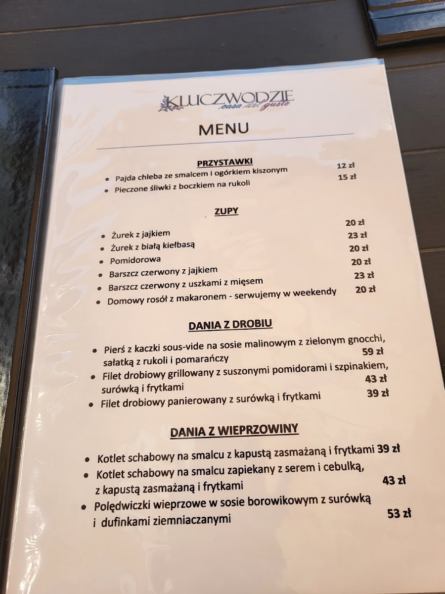 Menu Restauracja Kluczwodzie-4