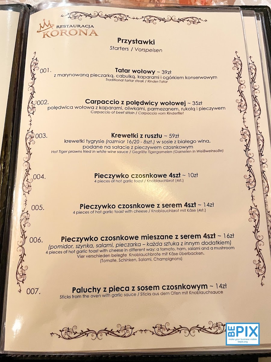 Menu Restauracja Korona-3