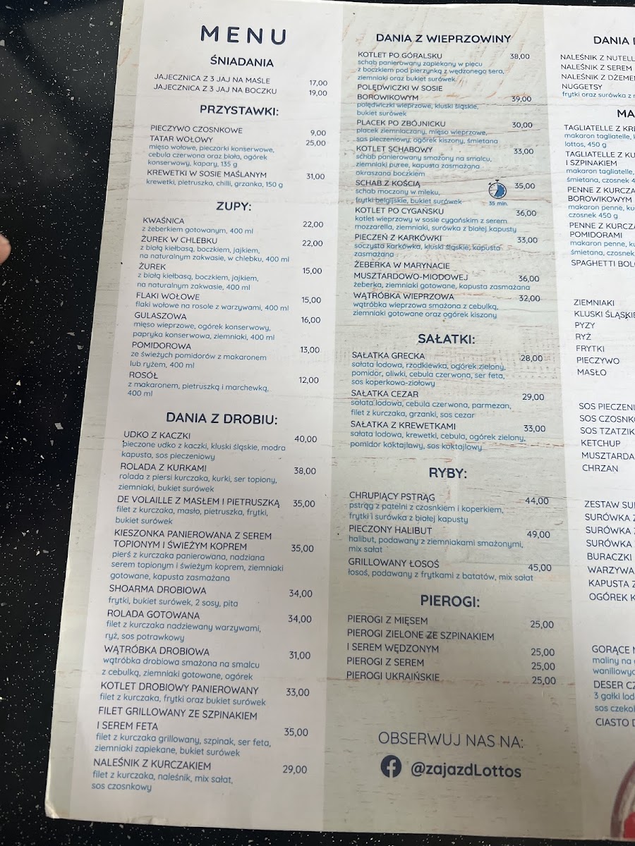 Menu Restauracja Lottos-1