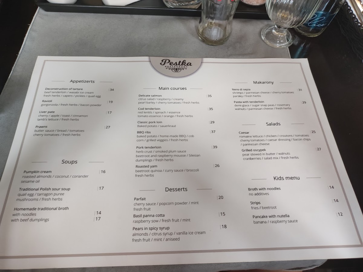 Menu Restauracja Pestka Wadowice-1