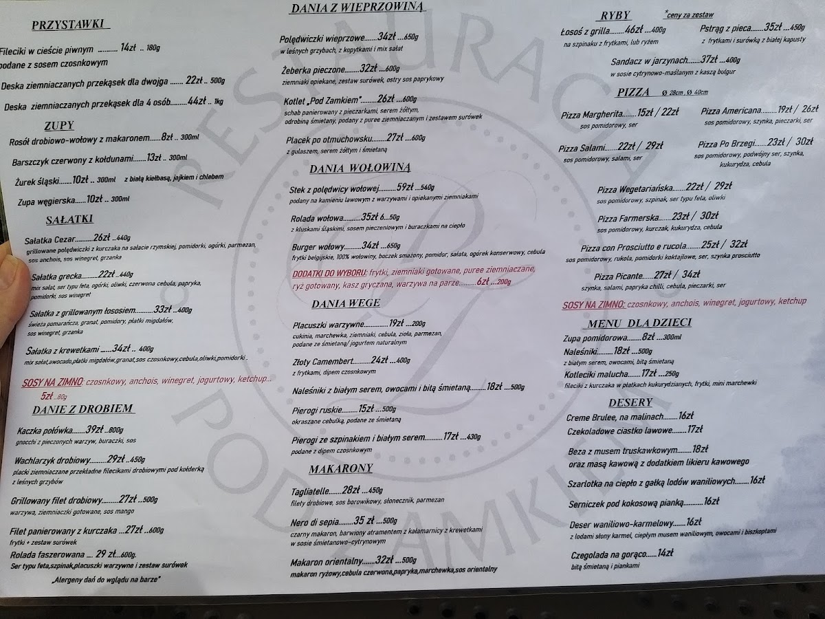 Menu Restauracja Pod Zamkiem-4