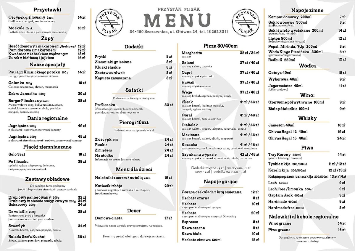 Menu Restauracja Przystań Flisak Szczawnica-3