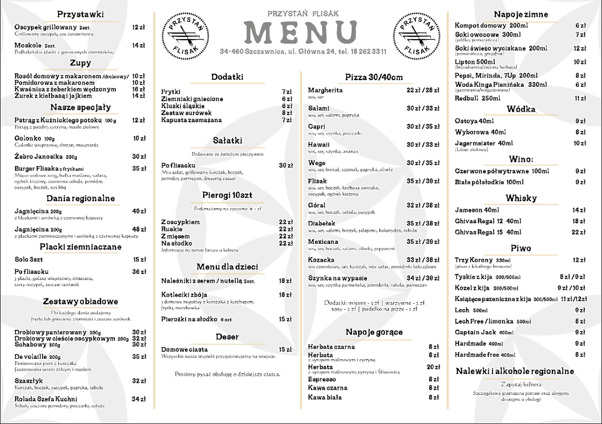 Menu Restauracja Przystań Flisak Szczawnica-4
