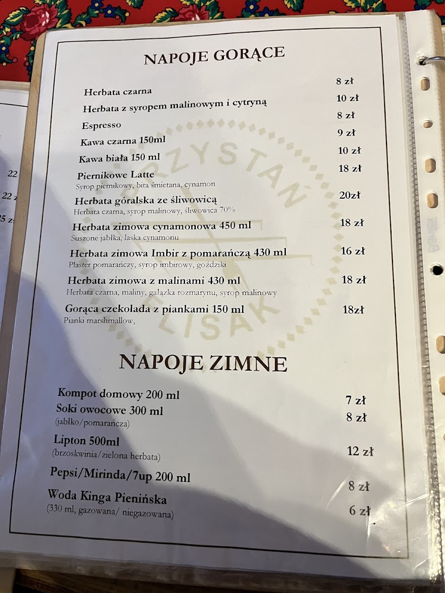 Menu Restauracja Przystań Flisak Szczawnica-8