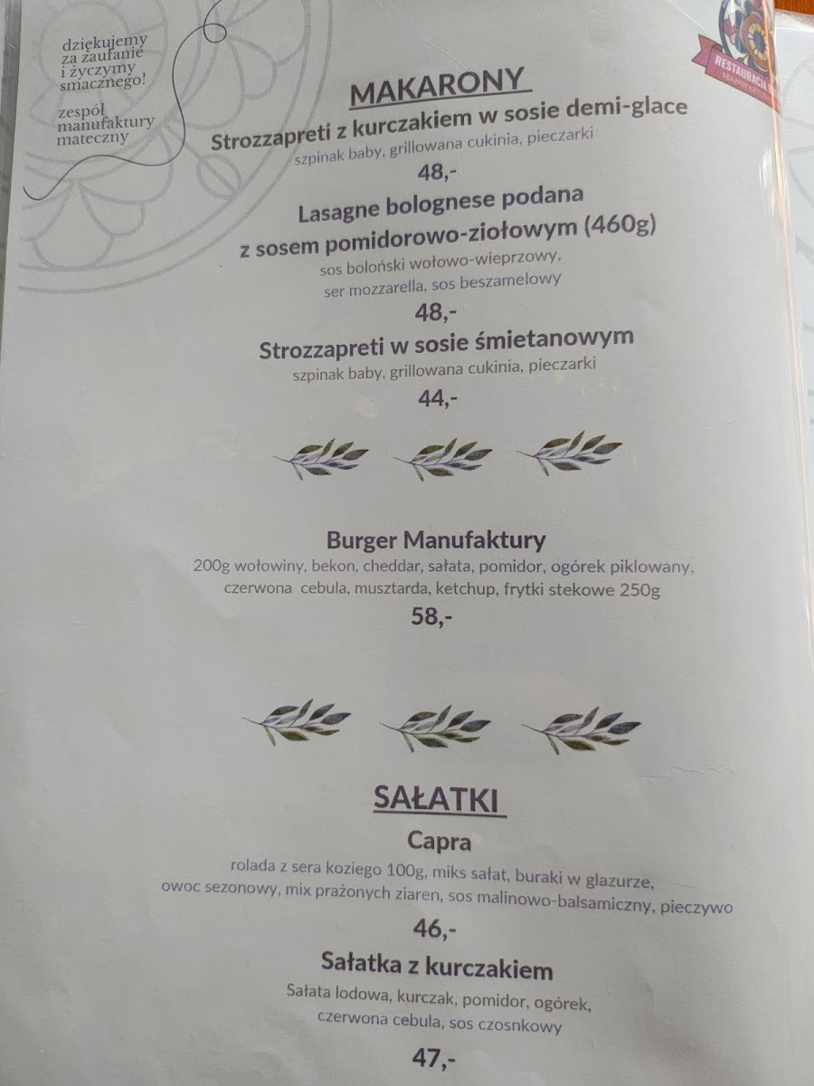 Menu Restauracja Rodzinna Mateczny-6