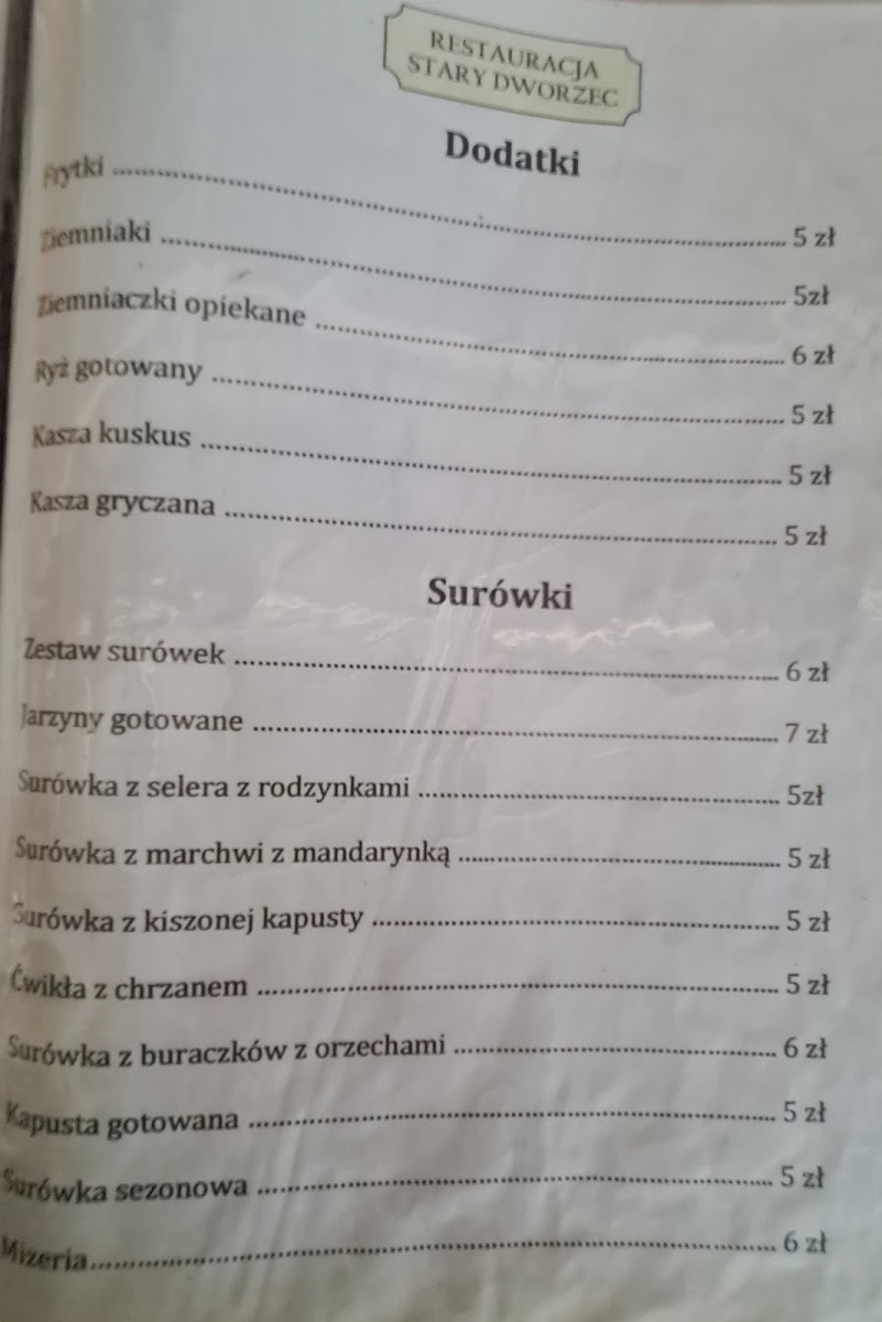 Menu Restauracja 'stary Dworzec'-10
