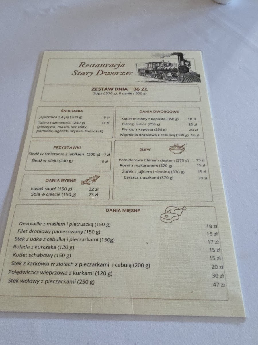 Menu Restauracja 'stary Dworzec'-2