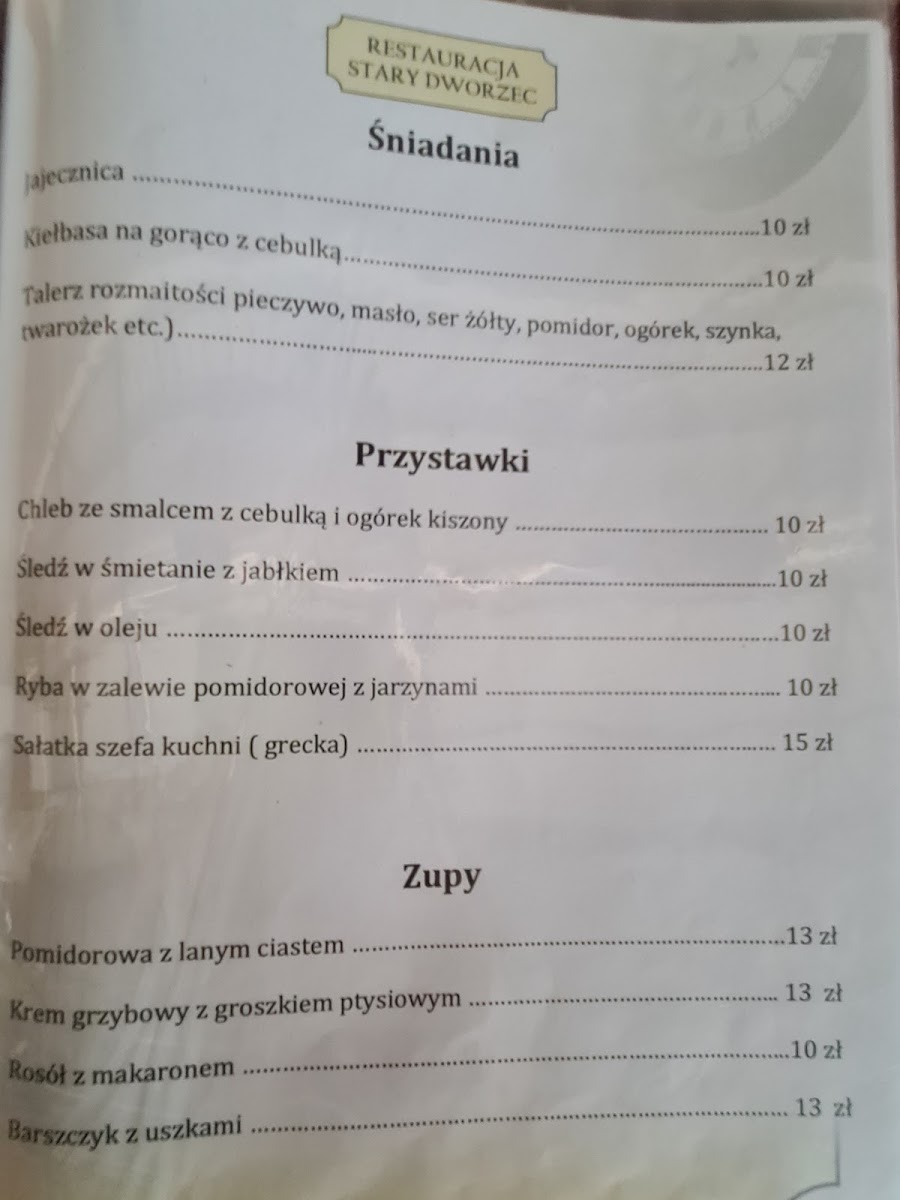 Menu Restauracja 'stary Dworzec'-7