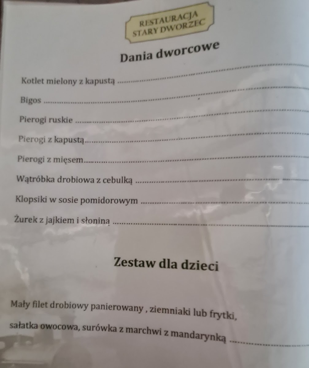 Menu Restauracja 'stary Dworzec'-8