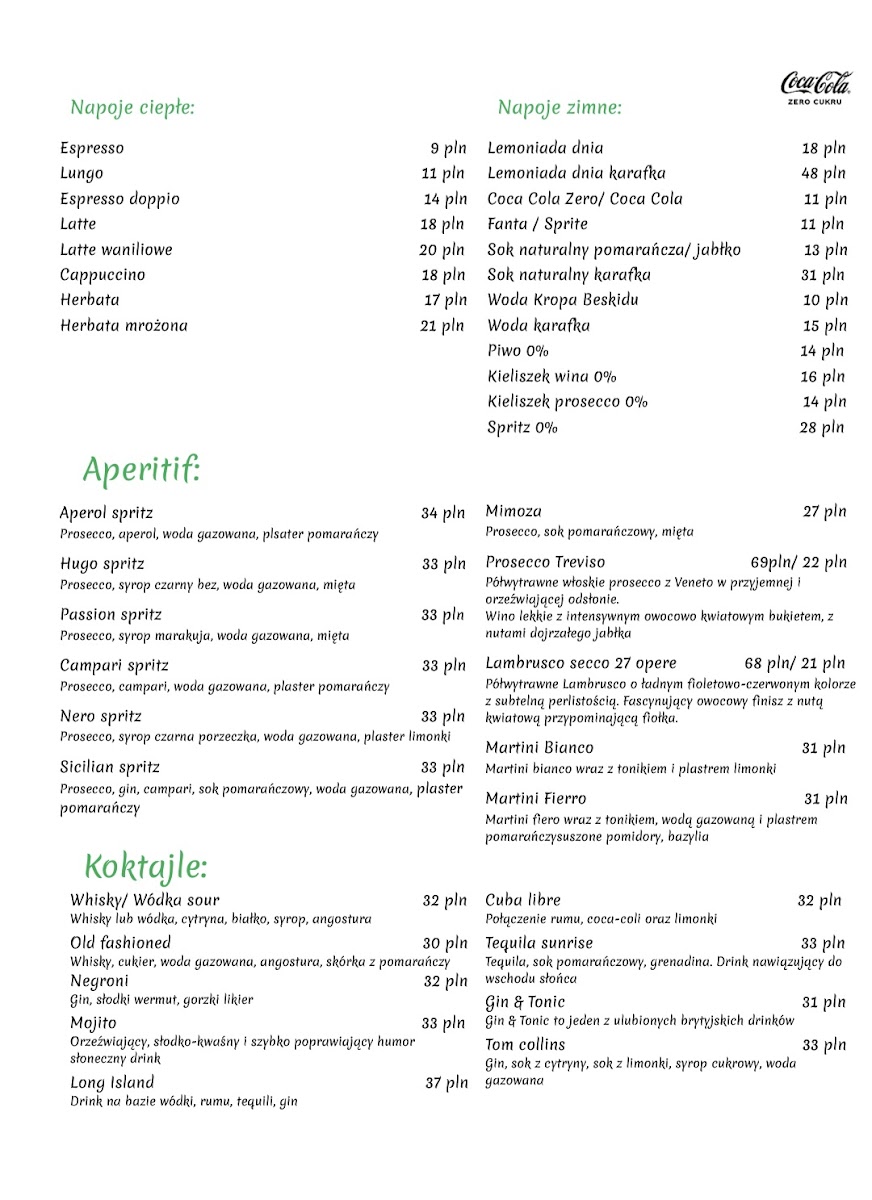 Menu Restauracja Włoska - Strada Italiana-1