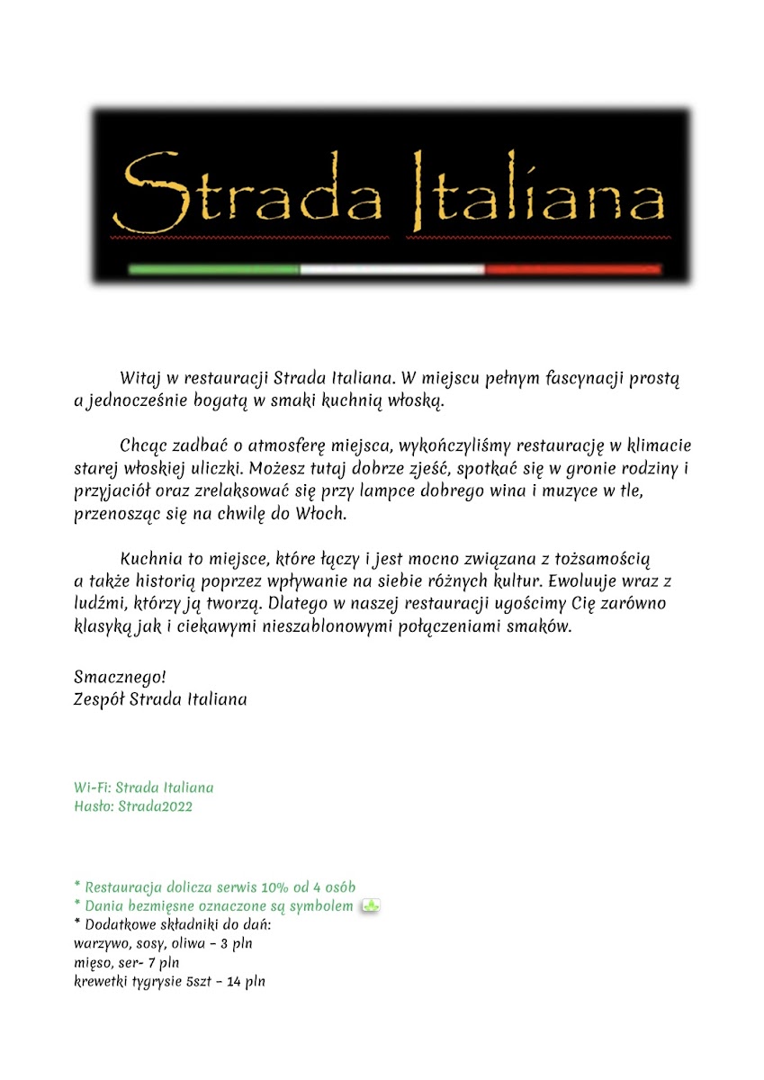 Menu Restauracja Włoska - Strada Italiana-6