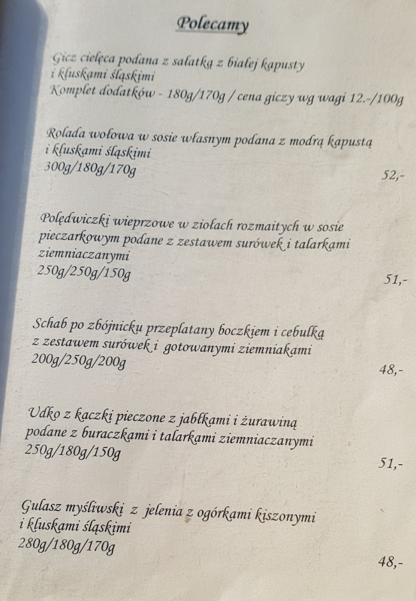 Menu Restauracja Zbójnicka Chata 790 M N.p.m. Na Równicy-10