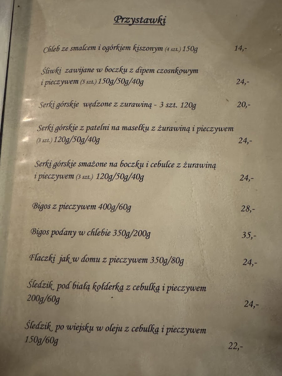 Menu Restauracja Zbójnicka Chata 790 M N.p.m. Na Równicy-4