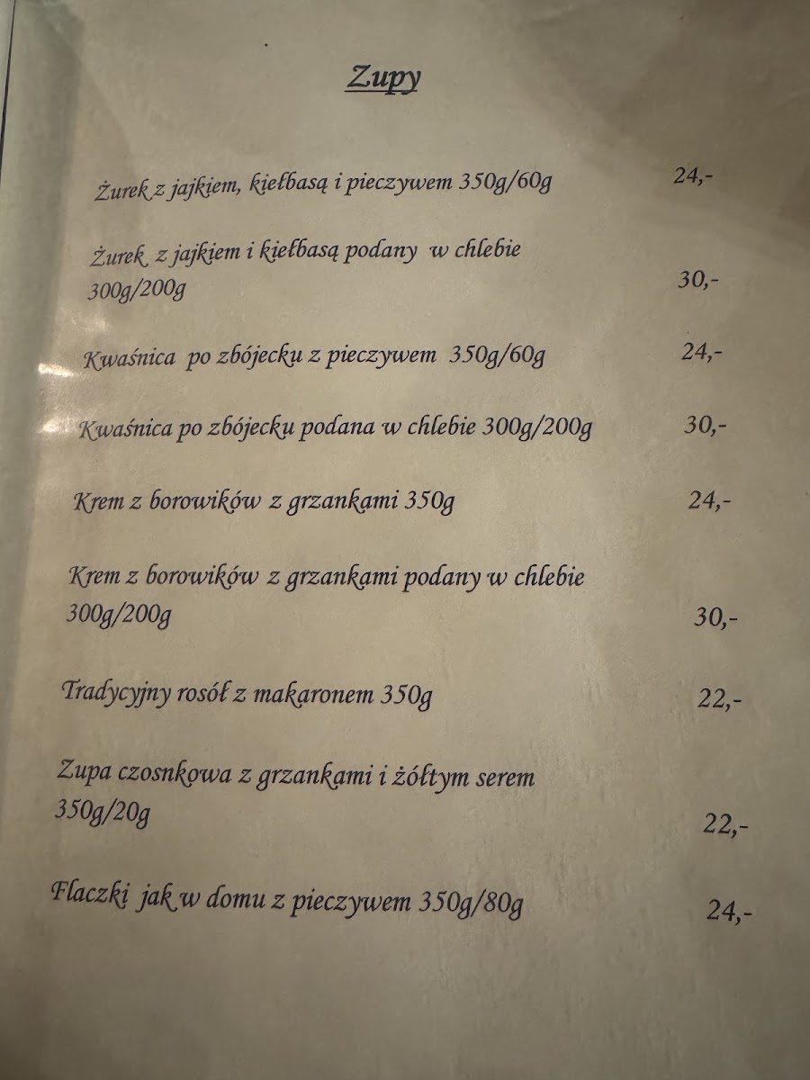 Menu Restauracja Zbójnicka Chata 790 M N.p.m. Na Równicy-5