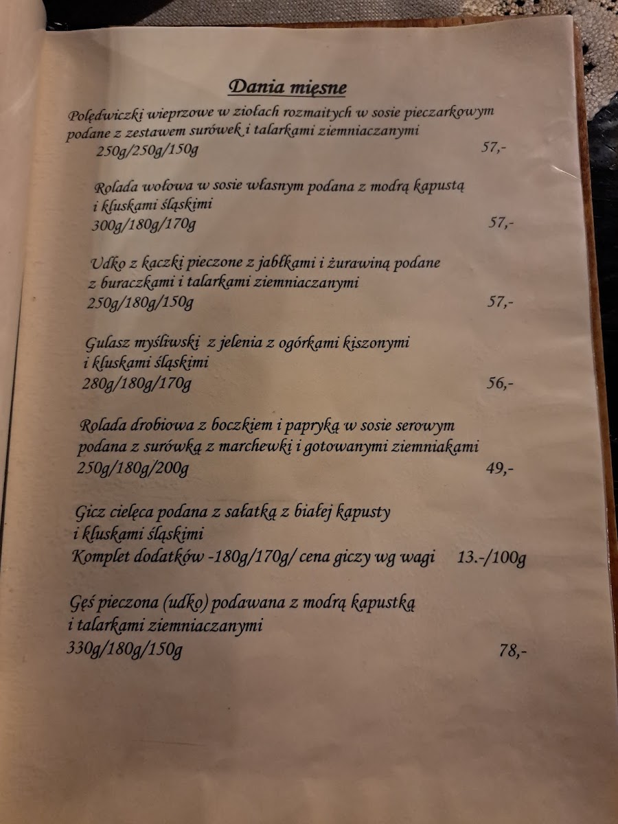 Menu Restauracja Zbójnicka Chata 790 M N.p.m. Na Równicy-8