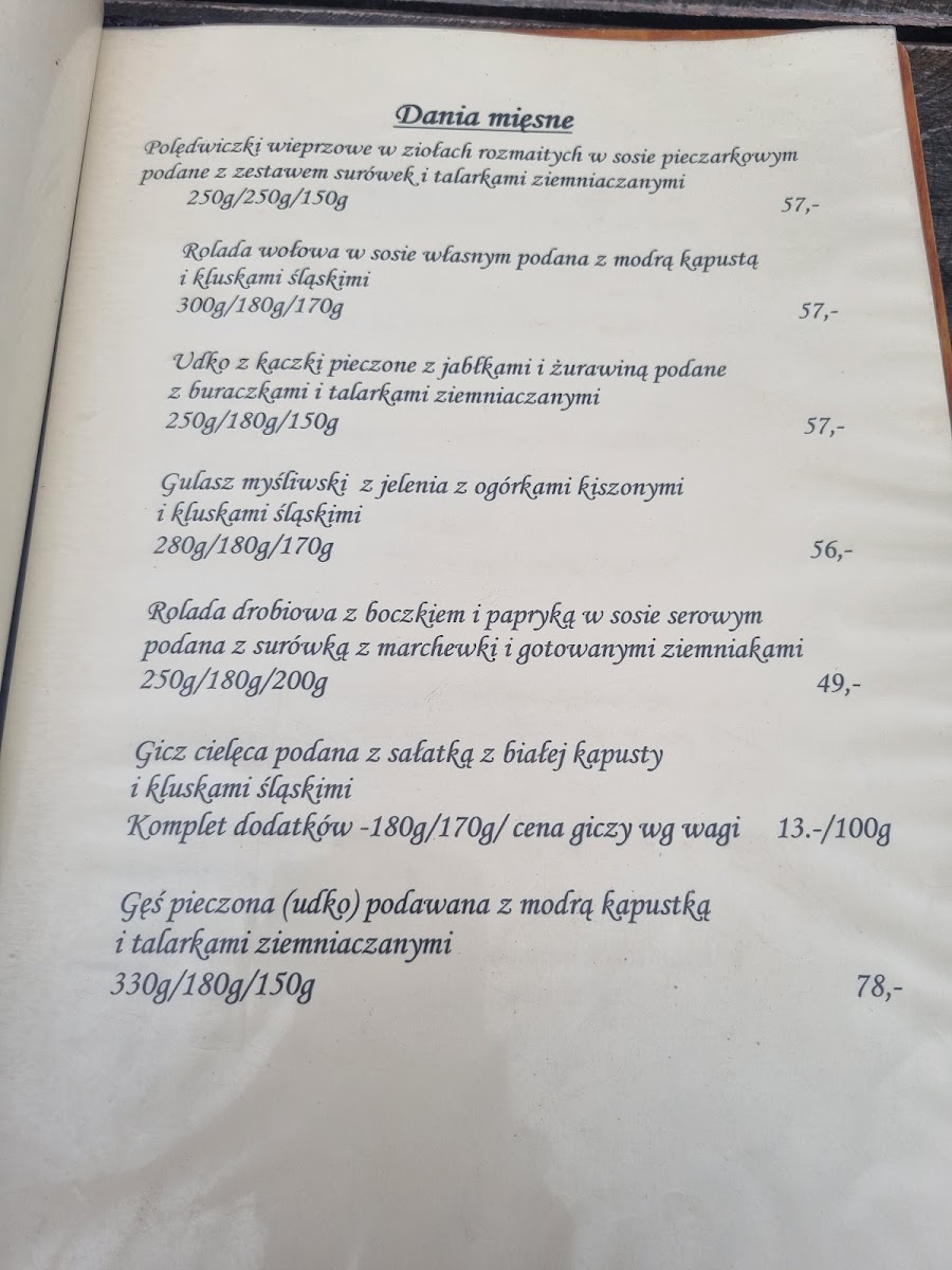 Menu Restauracja Zbójnicka Chata 790 M N.p.m. Na Równicy-9