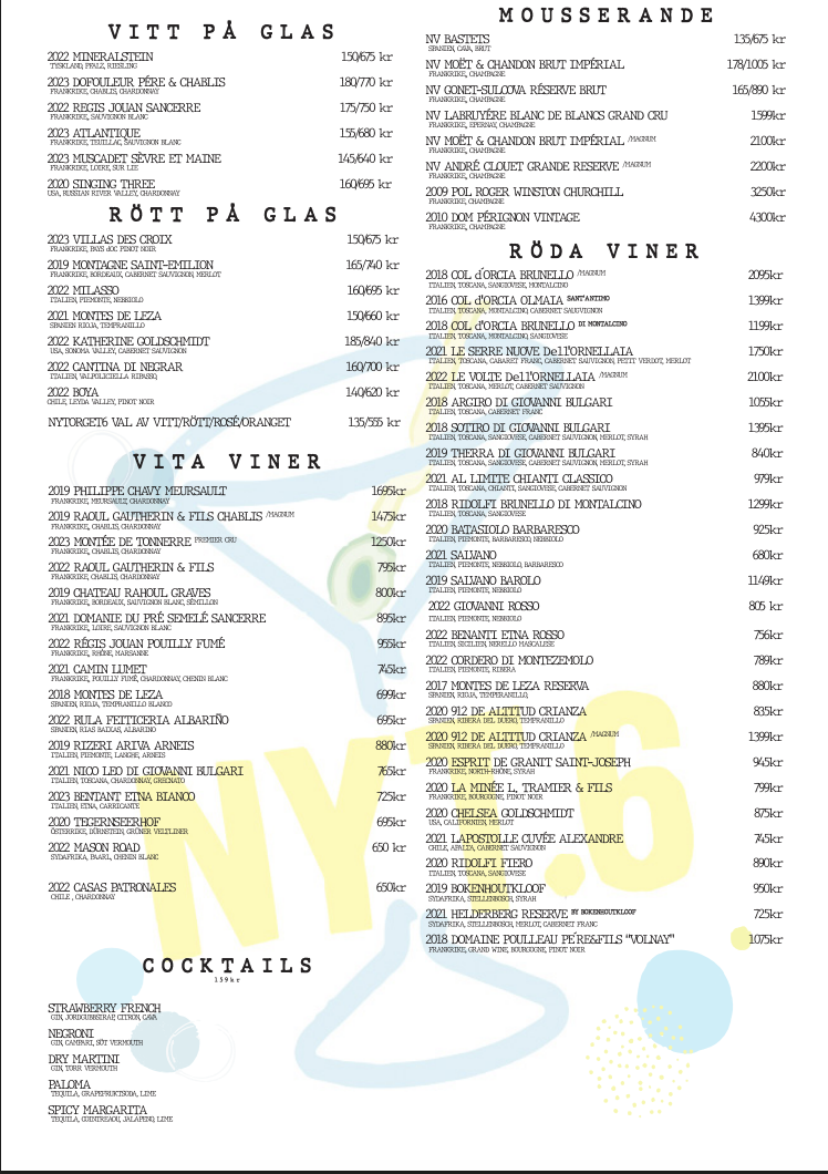 Menu Restaurang Nytorget 6-1