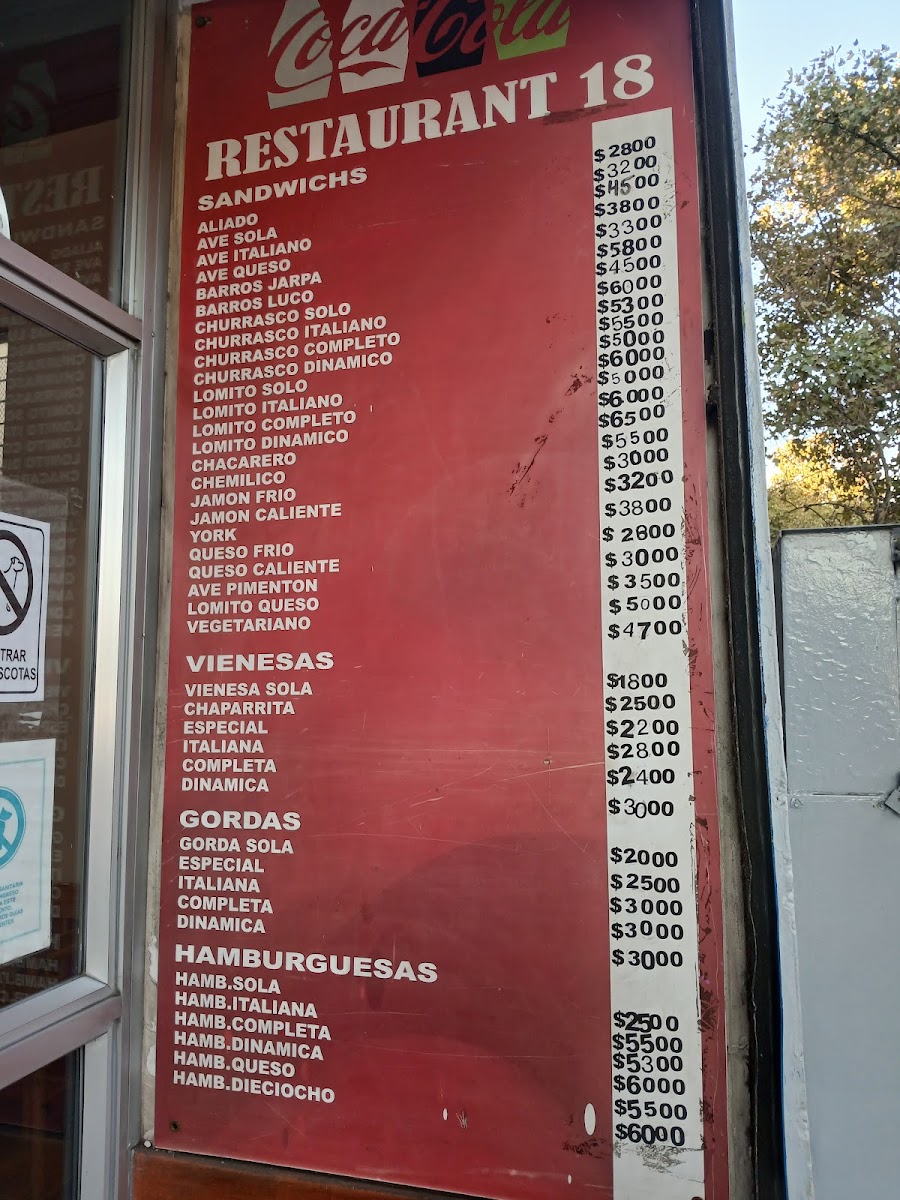 Menu Restaurant 18-1