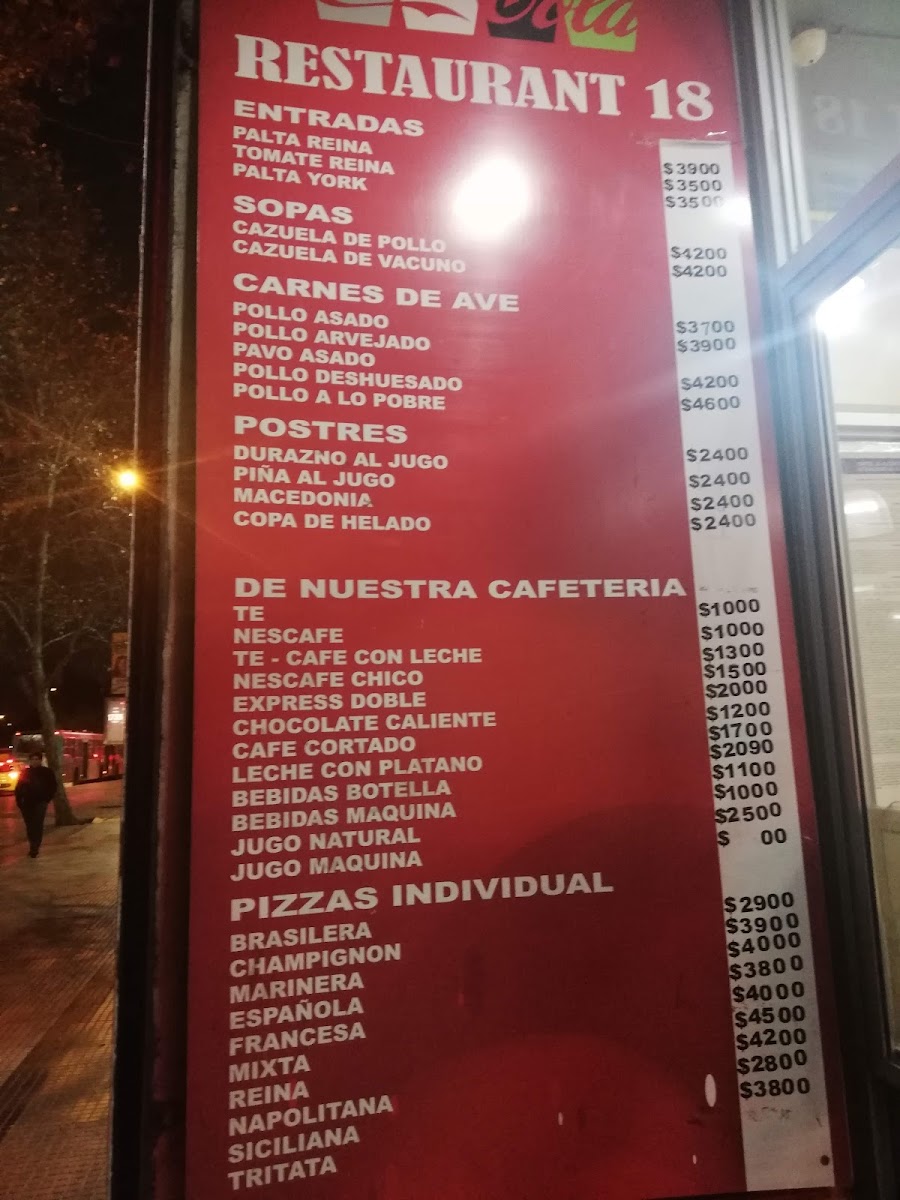 Menu Restaurant 18-2