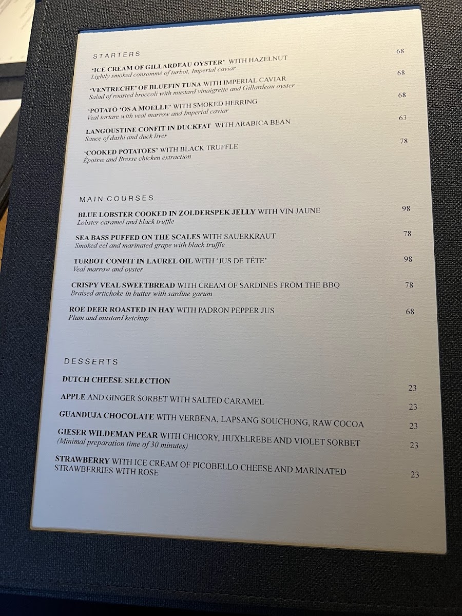 Menu Restaurant 212-7